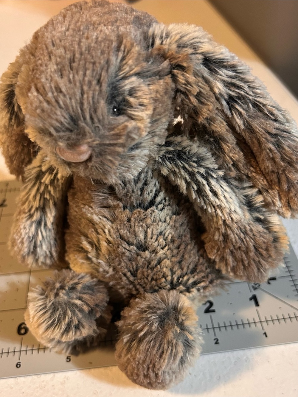 Jellycat Bashful Woodland Babe Bunny Plush Stuffed Grey Brown Small 8" Rabbit